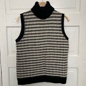 Ralph Lauren Houndstooth Sweater Vest Merino Cashmere Size L